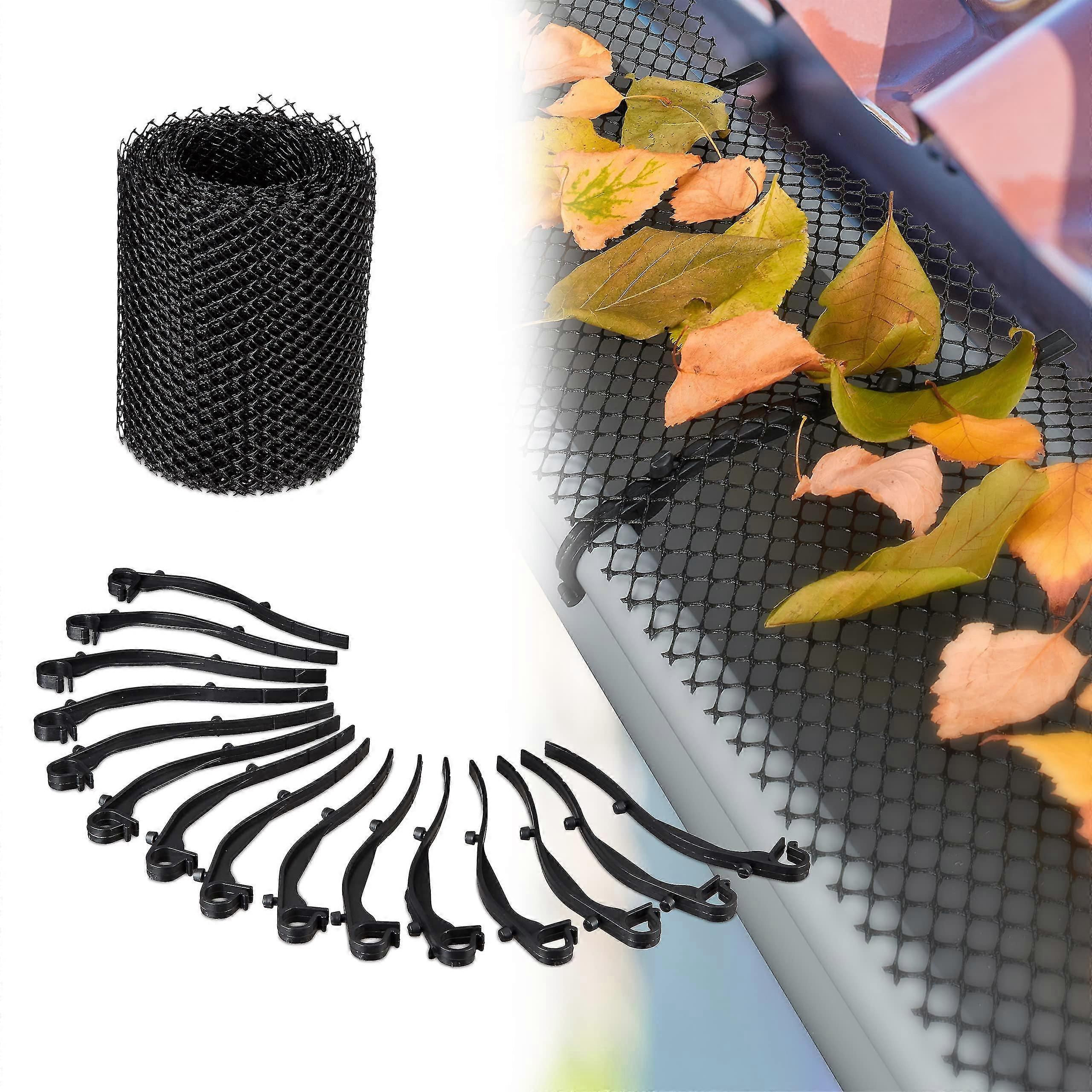 Gutter Mesh, 6 M Long, Plastic, Protection Against Dead Leaves, 16 Cm Wide, Practical, 1 Element