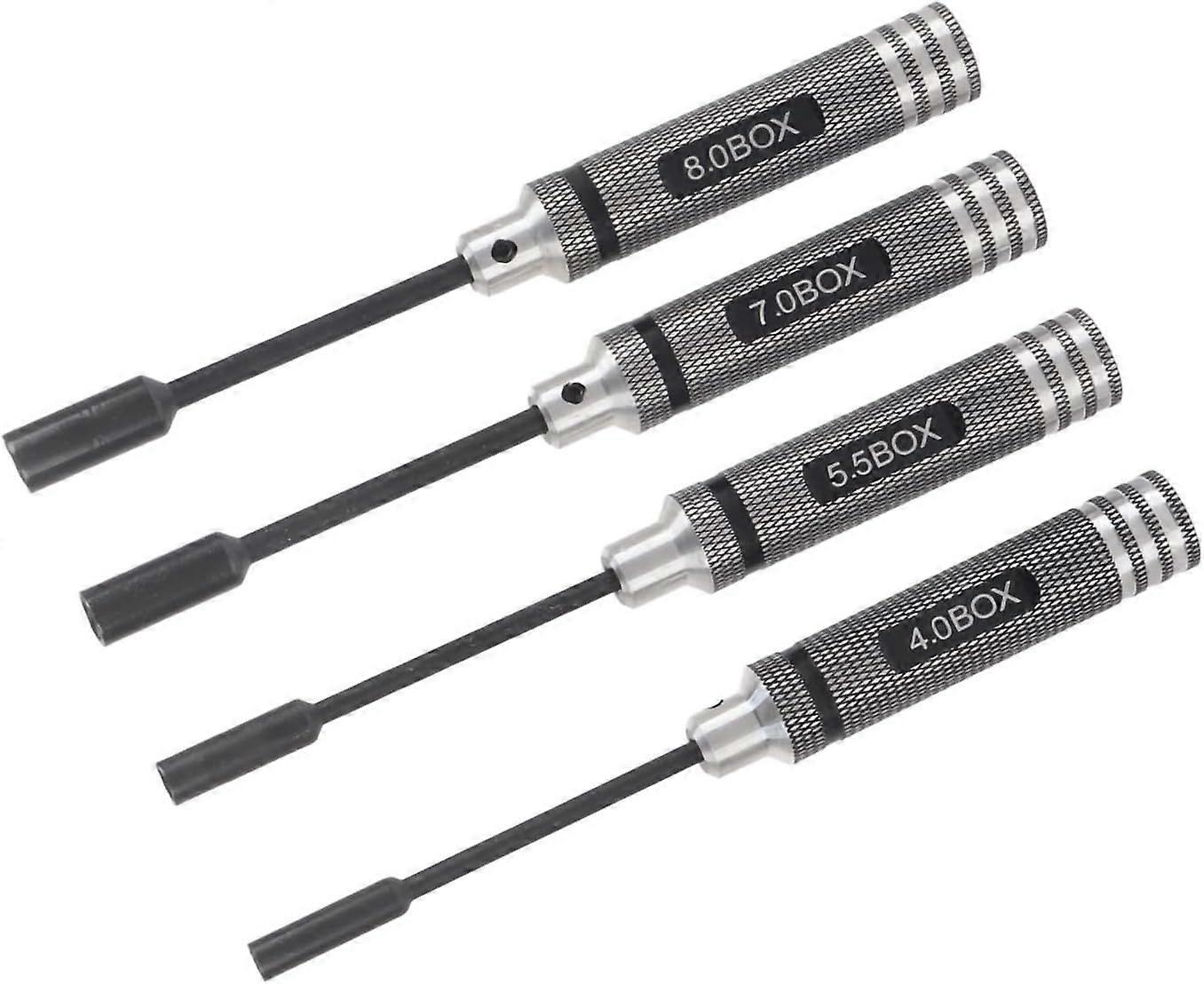 Nut Driver Rc,Hex Socket Screwdriver,4Pcs Hex Socket Screwdriver Set Hex Screwdrivers Socket Wrench for Hex Nut 4.0MM,5.5MM,7.0MM,8.0MM
