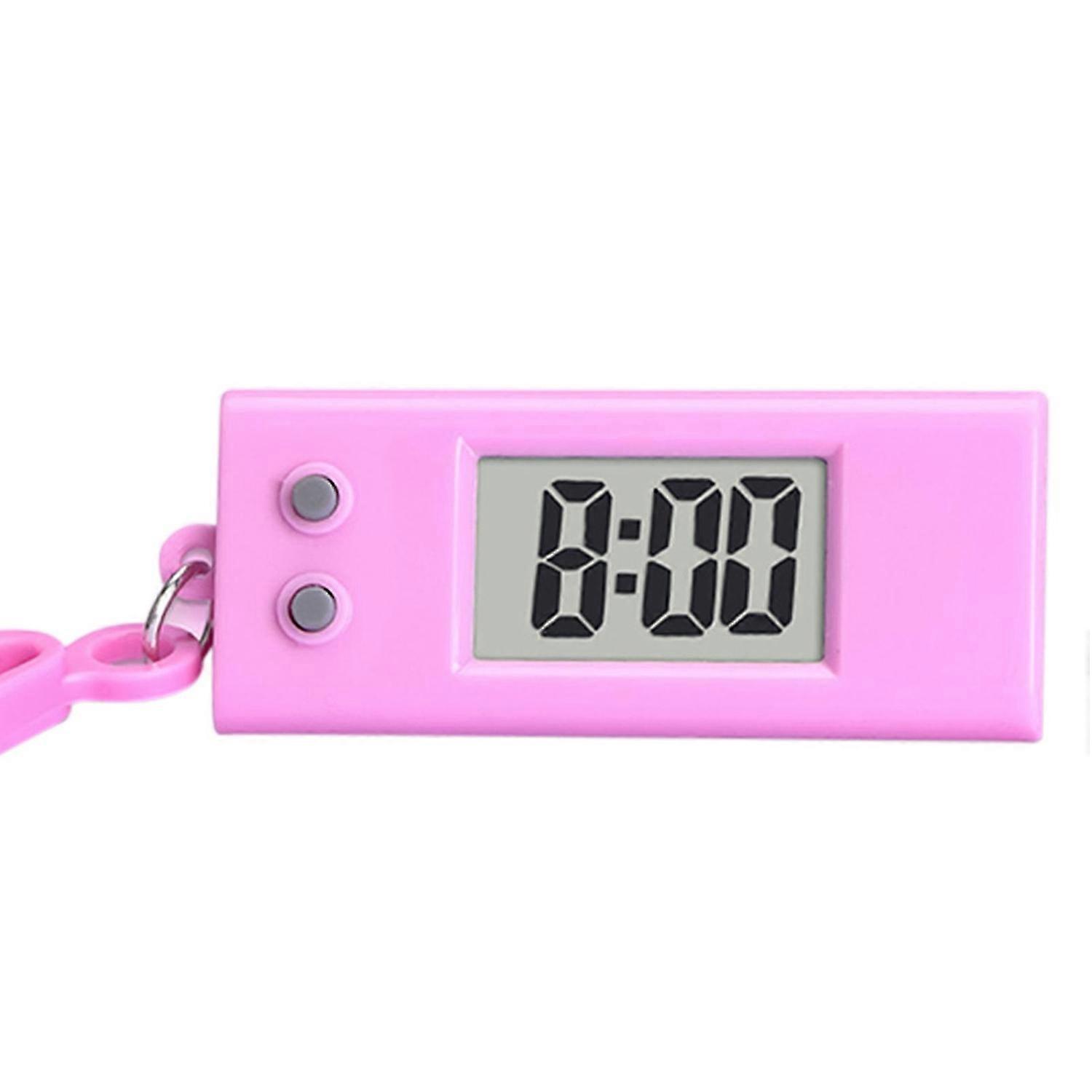 Electronic Clock Silent LCD Digital Display Triangle Student Desktop Clock Keychain for Exam