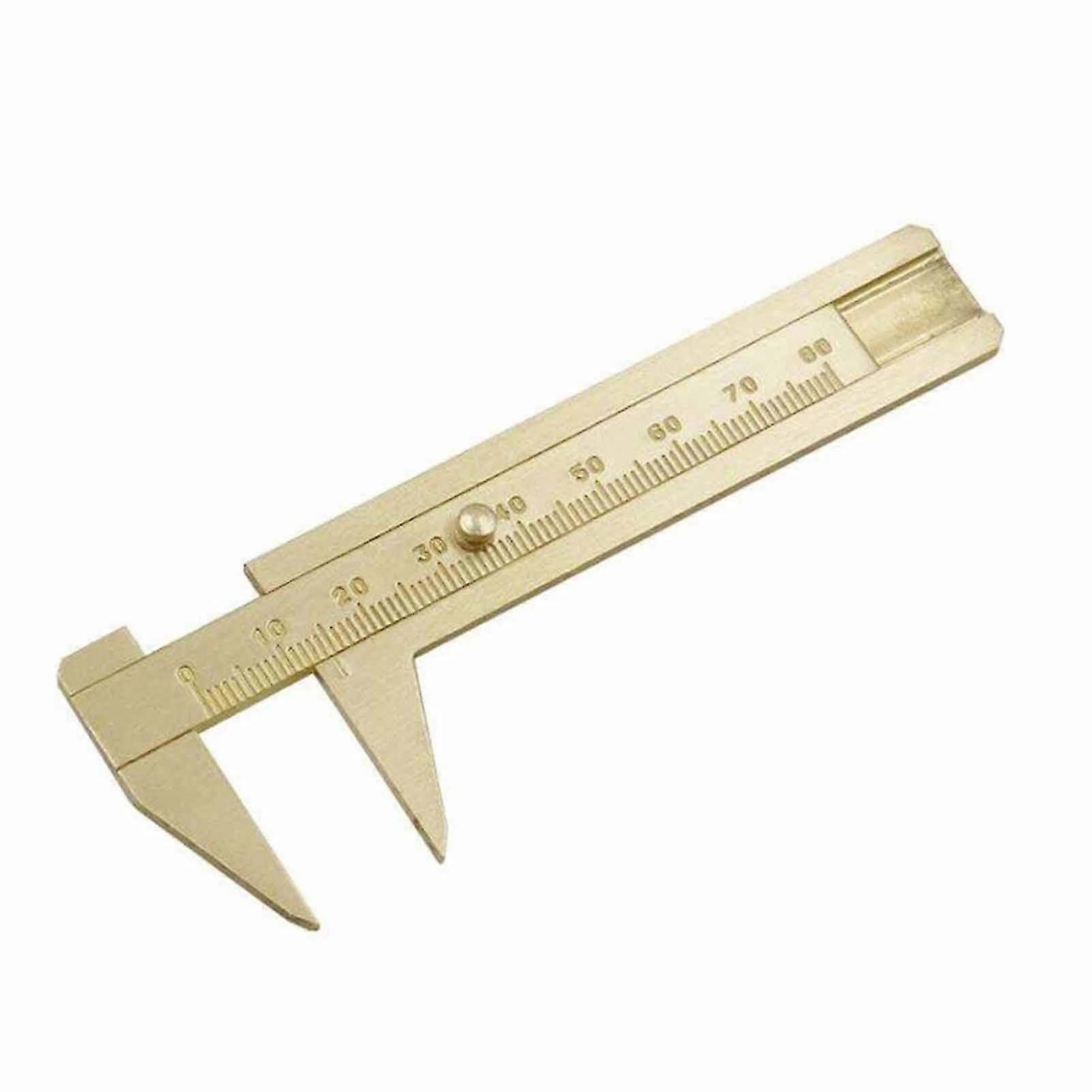 0-80 Double-Scale Caliper Tip-Mouthed Text Play Cursor Laser-scale Brass Ruler