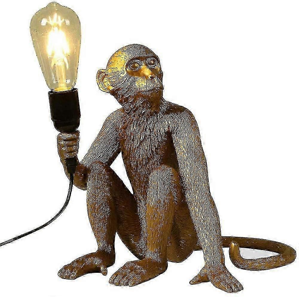 מנורת led באיכות גבוהה שרף קוף הזהב מנורת שולחן מודרנית מתאימה למסדרון, מרפסת, חדר שינה