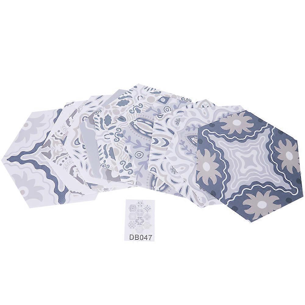 Hexagonal Floor Sticker 10Pcs Non-Slip Self-Adhesive Tile Decals for Home Decoration, DIY Floor Design, Waterproof, Matte Finish