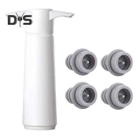 Wine Saver Vacuum Pump with 4 Stoppers Reusable Bottle Sealer Red Wine Cork Preserve Freshness Prevent Oxidation Wine Accessories for Home Bar