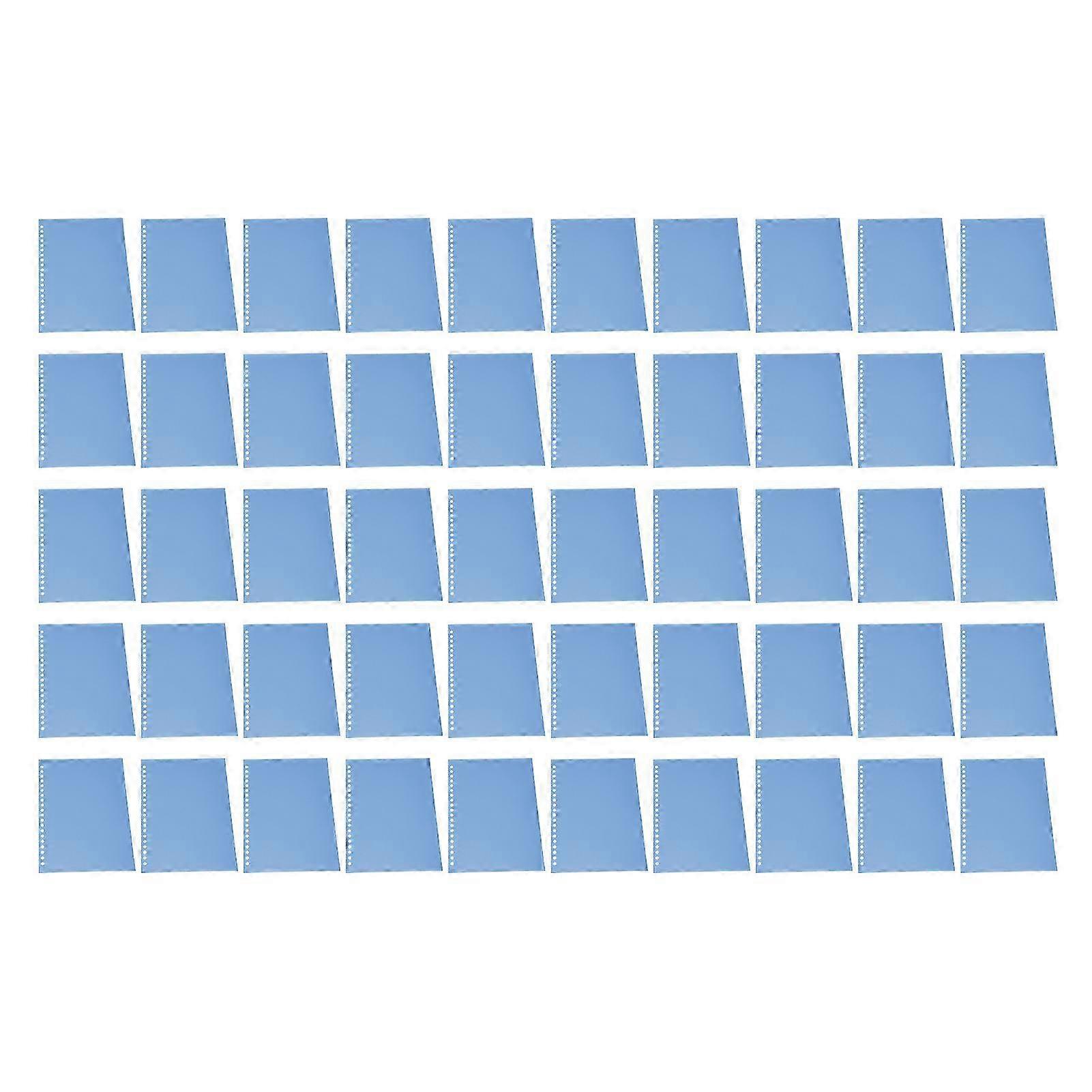 50Pcs Sheet Protector Paper Binding Cover Matte A5 20 Holes PP Plastic for Presentation Blue