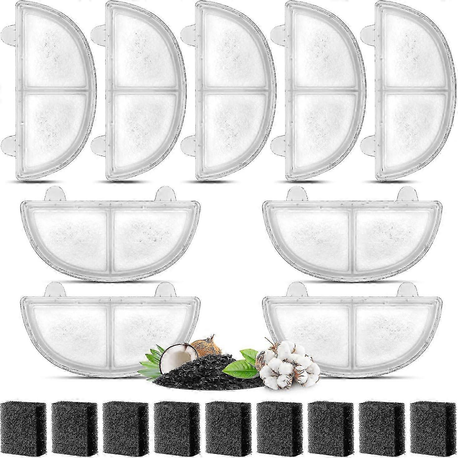 9 Pack Replacement Filters for SBSGV Pet Fountain - Triple Filtration for Wireless Pumps in WF20/CF20