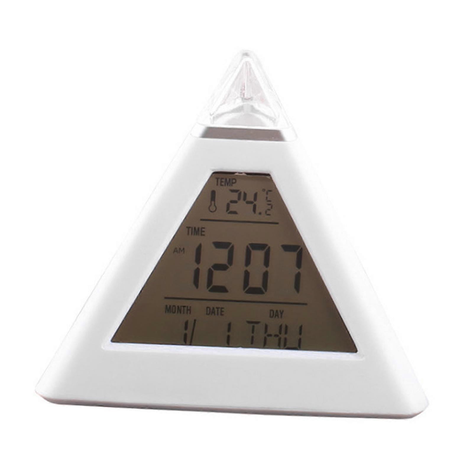 Pyramid Alarm Clock Decoration Snooze Function Table Clock for Gifts Adults