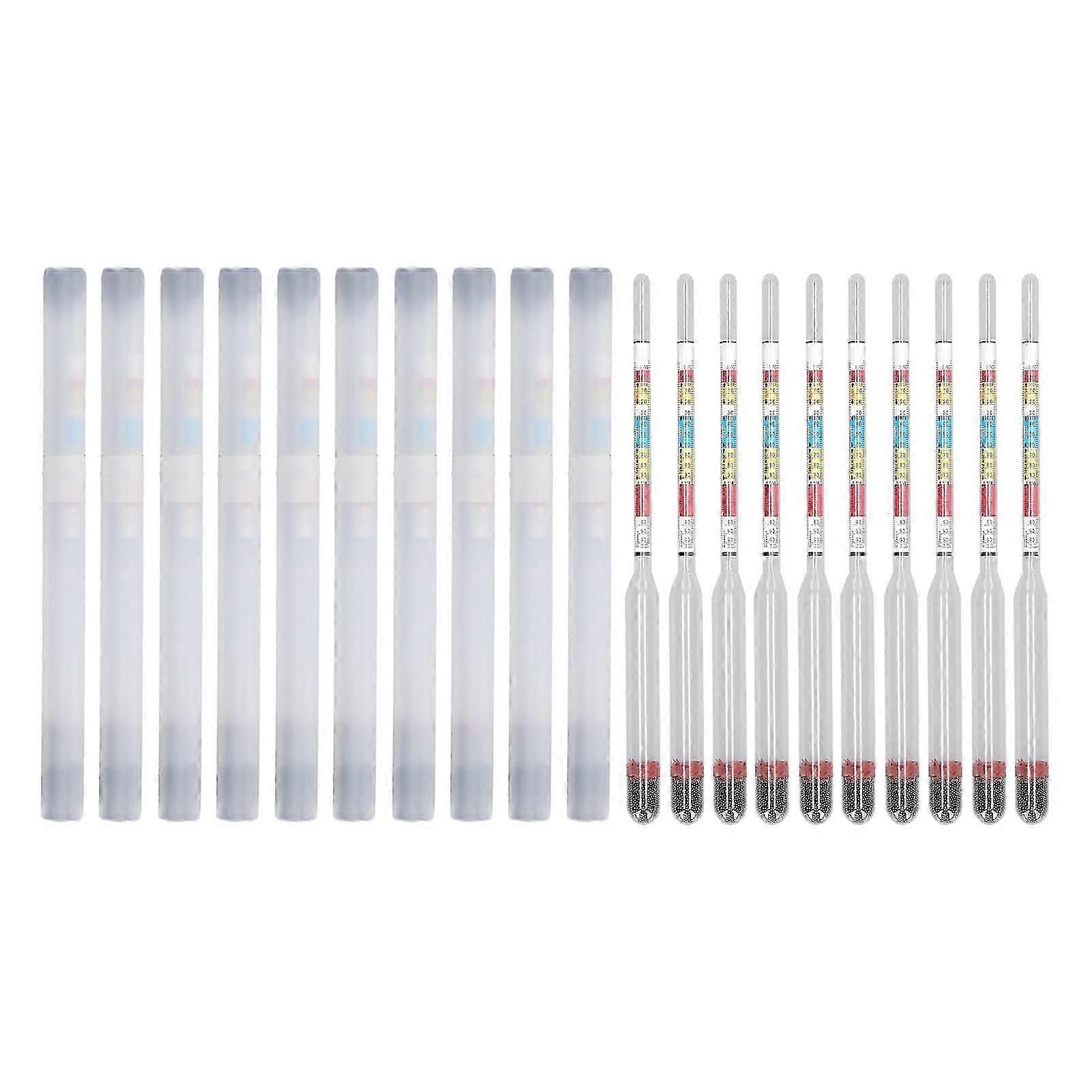 10Pcs Wine Making Meter Home Brewing Beer Hydrometer Test Jar 3 Scales Household Supplies