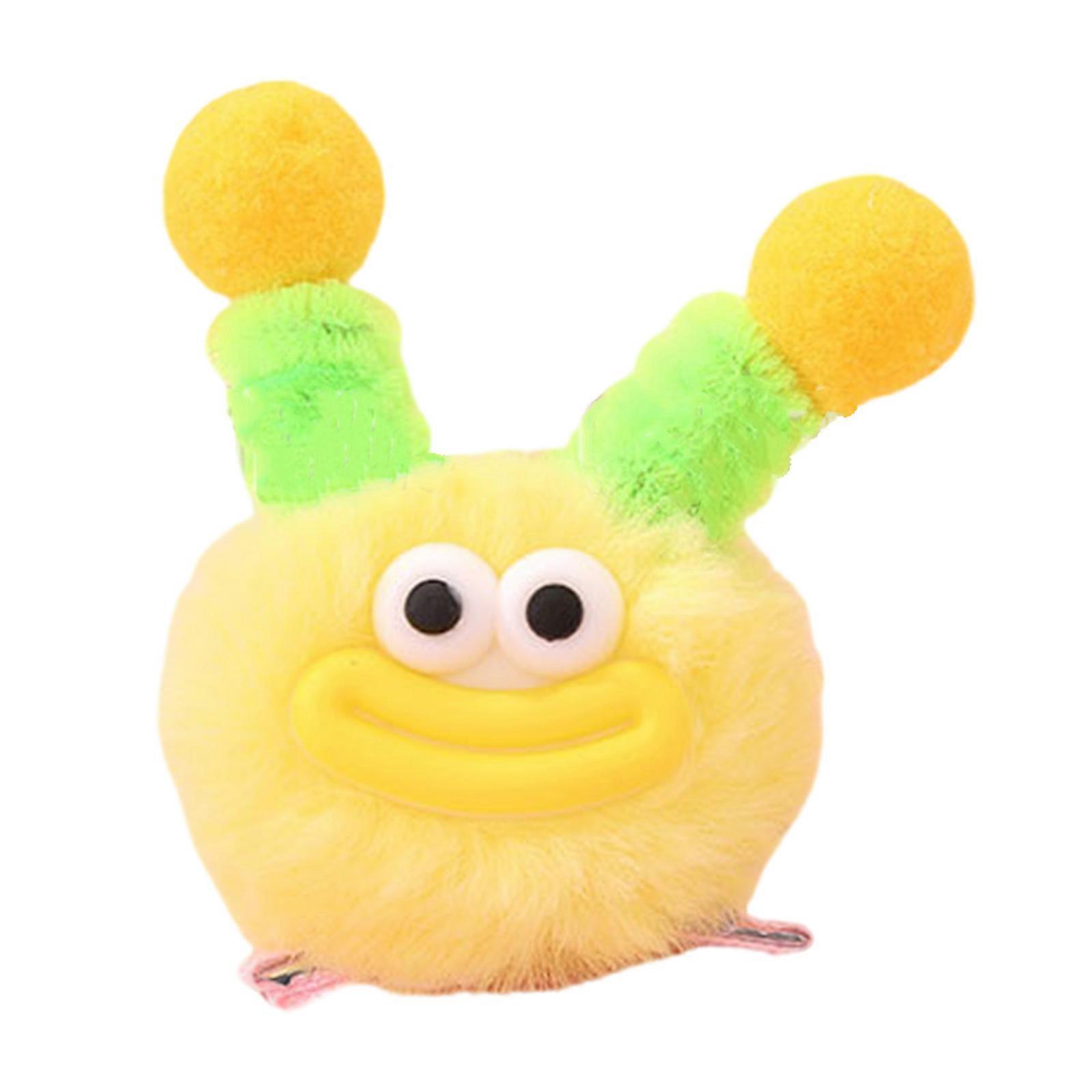 Furry Cartoon Pompoms Hair Clip with Little Animal Designs Nonslip Hairpin for Student Girl Theme Party Accessories  Yellow