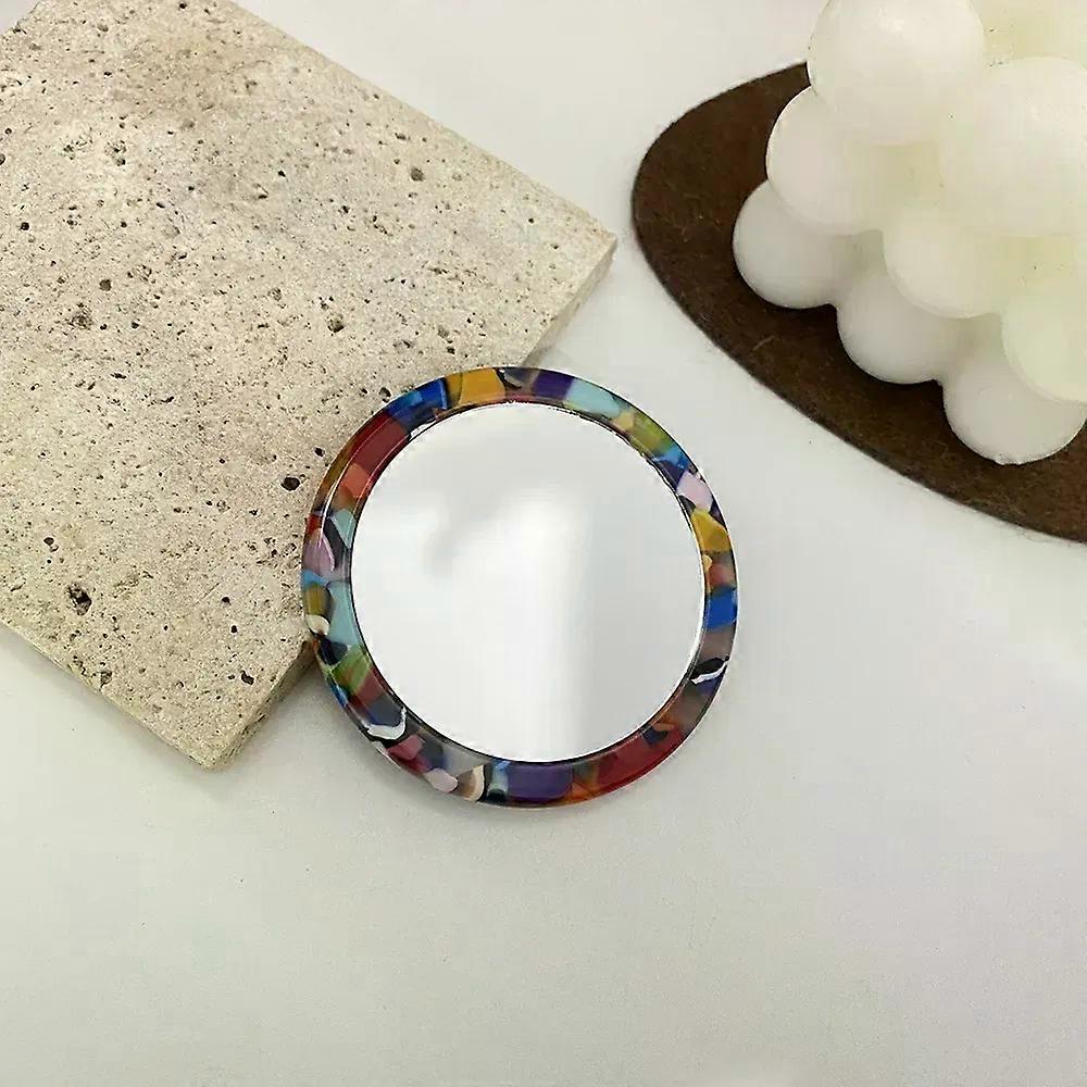 Acétate Simple Petit Miroir Rond Petit Zebra Motif Maquillage Miroir Portable Mini Rond Maquillage Miroir Accessoires de voyage