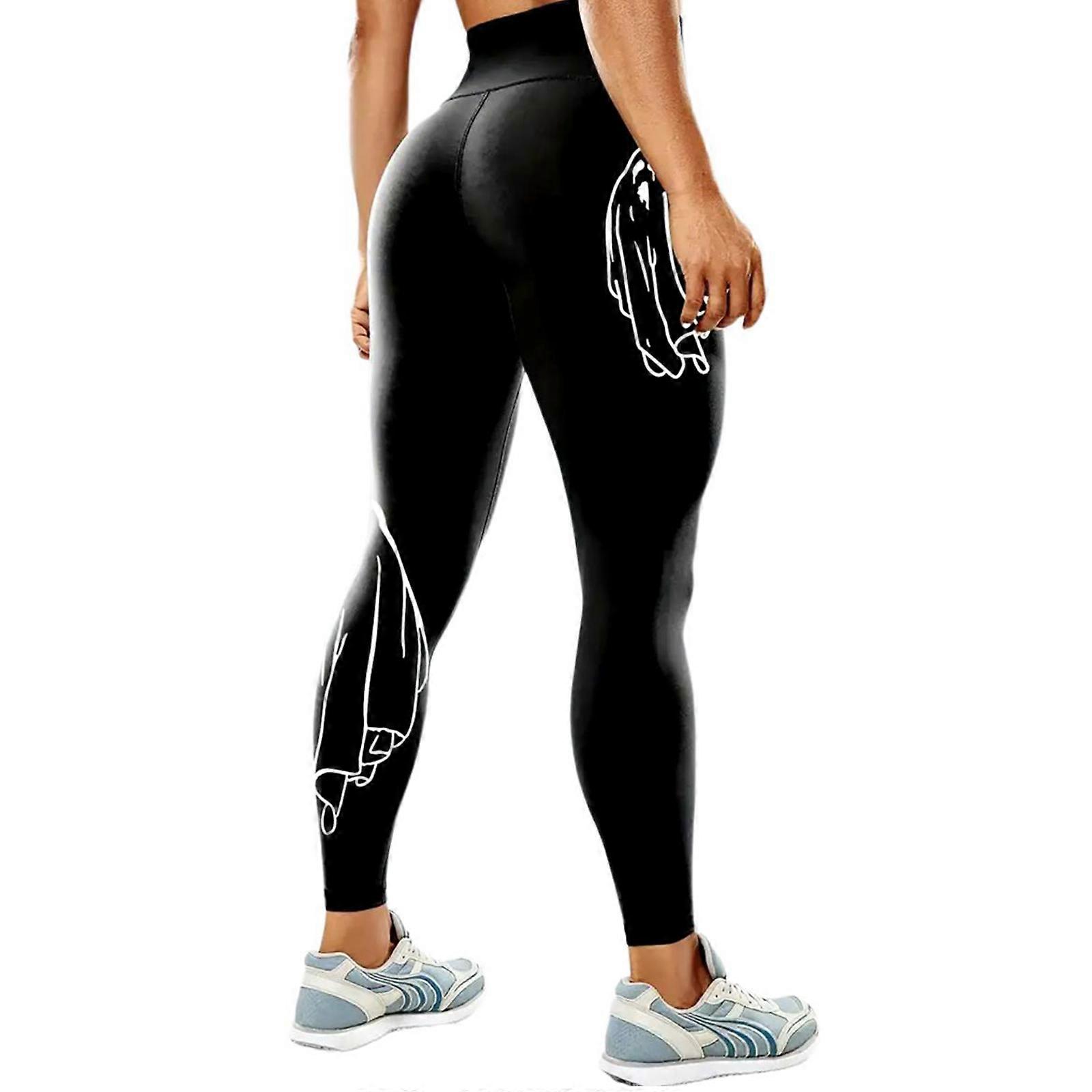 グローインザダークヨガパンツ女性用スポーツランニングパンツレギンスハイウエストジムパンツgh ost XL