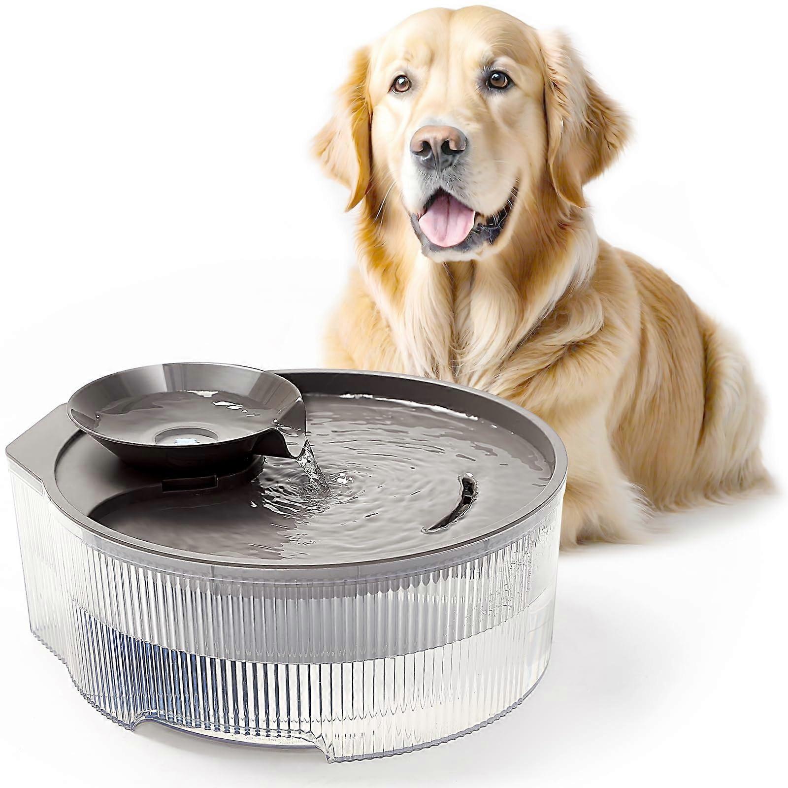 Dog Water Fountain Transparent Design 3-Filter System 5L (169 Oz) Capacity for Home Use