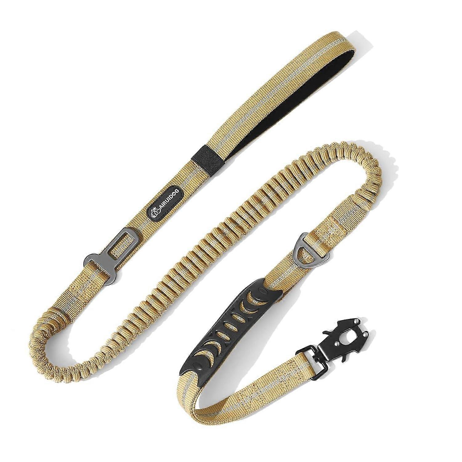 Tactical Bungee Dog Leash 4-6FT for Walking and Training - Heavy Duty Reflective Nylon Adjustable Design