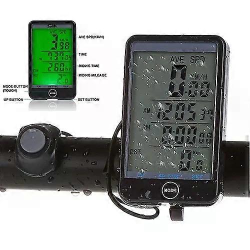 MTB Bike Bicycle Cycling Computer Odometer LCD Backlight Dispaly Speedometer Computer Odometer Speedometer with Green Backlight