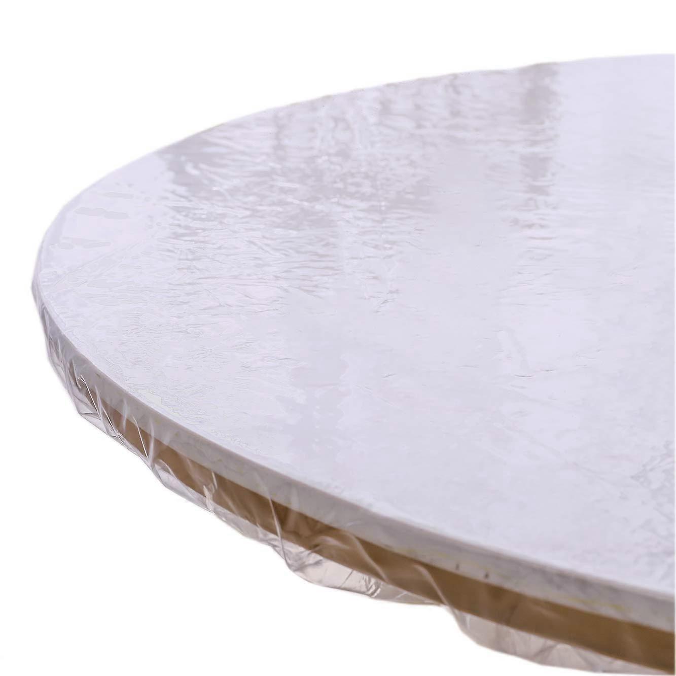 Transparent Round Oilcloth Elastic Edge Design Plastic Protector for Round Table