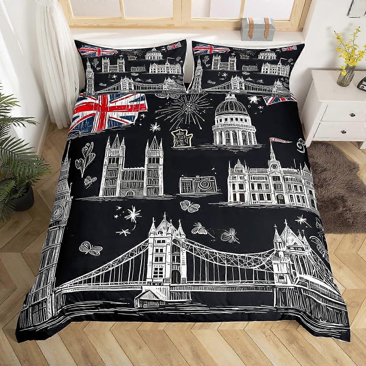 Retro UK Theme Duvet Cover for Room Decor King Size