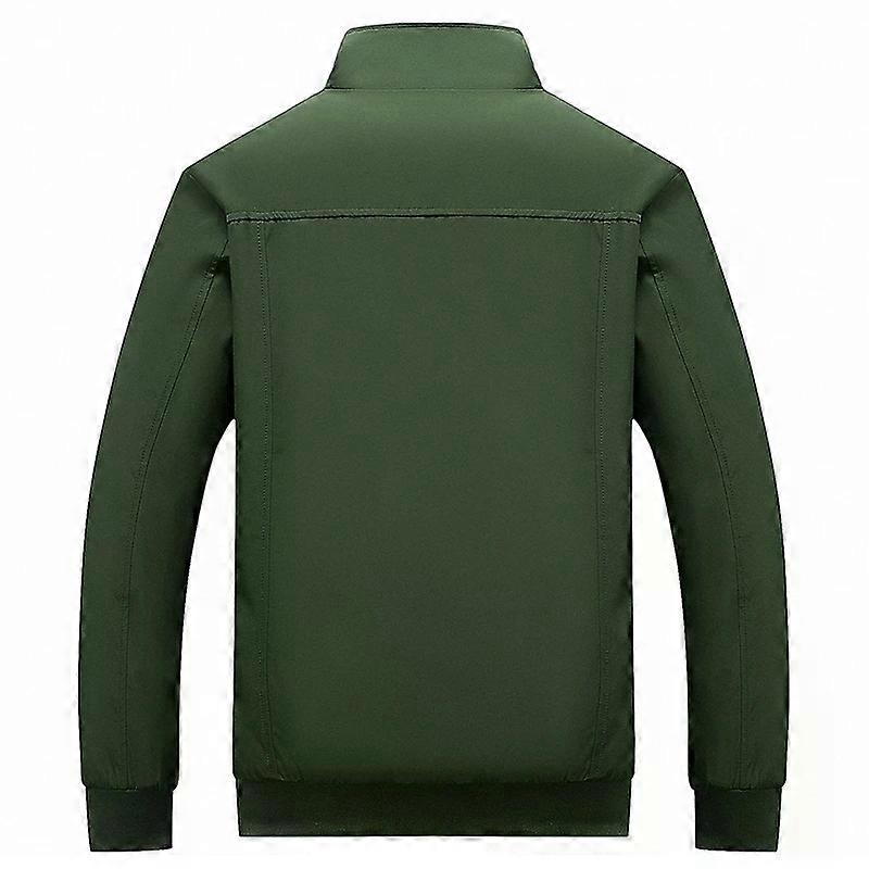 Men's Long Sleeve Stand Collar Jacket-Solid Color Collage,XXXL