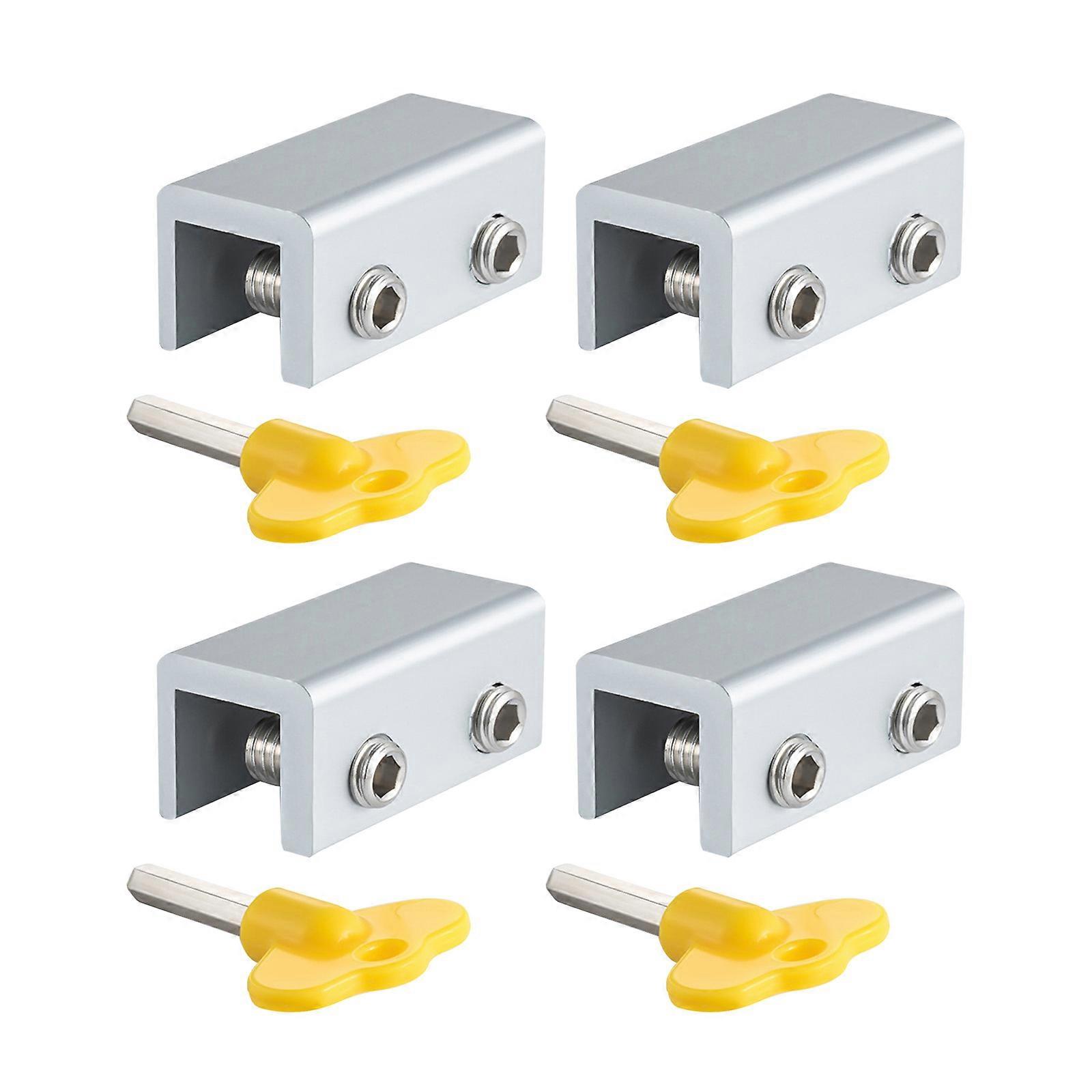 4 Pcs Aluminum Window Limiters for w/for Key Window Safety Locks for Vertical Sliding for Windows Childproof Restrictor