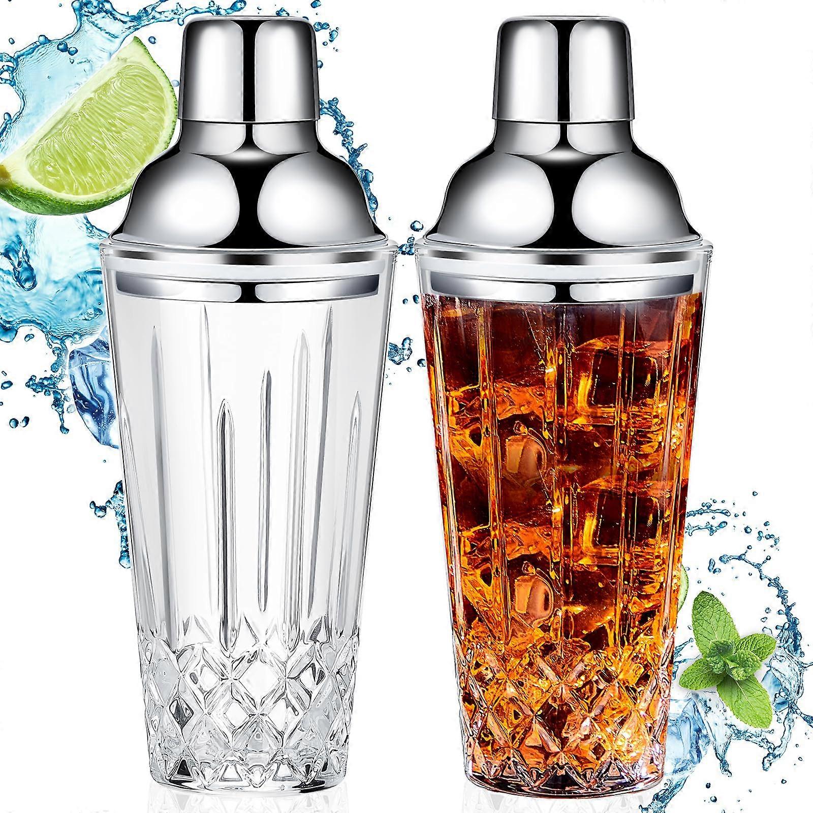 2 Set Glass Cocktail Shaker for Bars Bartender Kit 14 oz