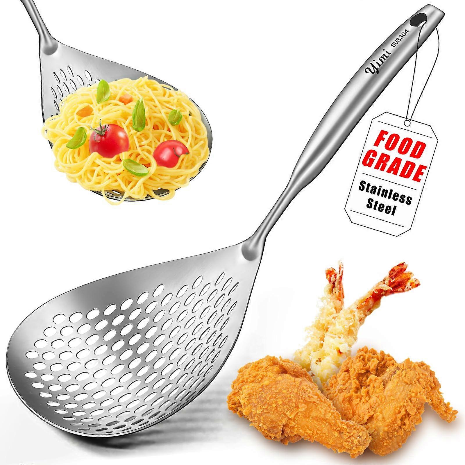 Large Skimmer Slotted Spoon for Cooking and Draining 15''