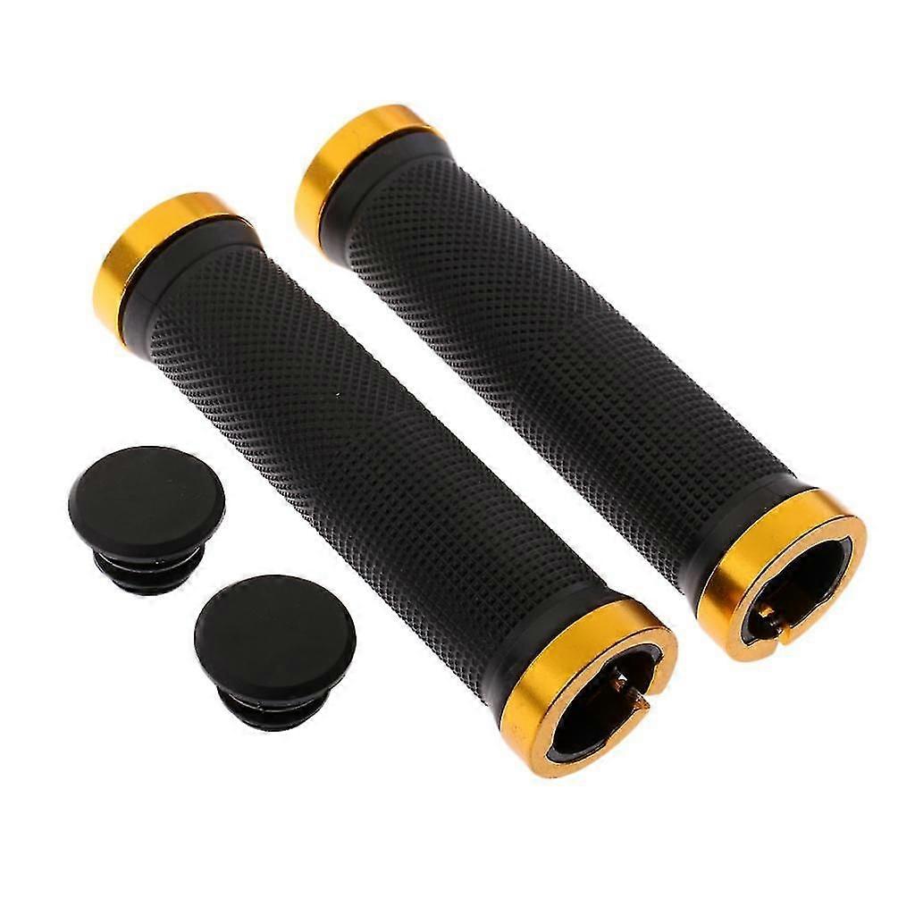 1 Pair Mountain Bike Handlebar Cover Grips Smooth Soft Rubber Handle Gold