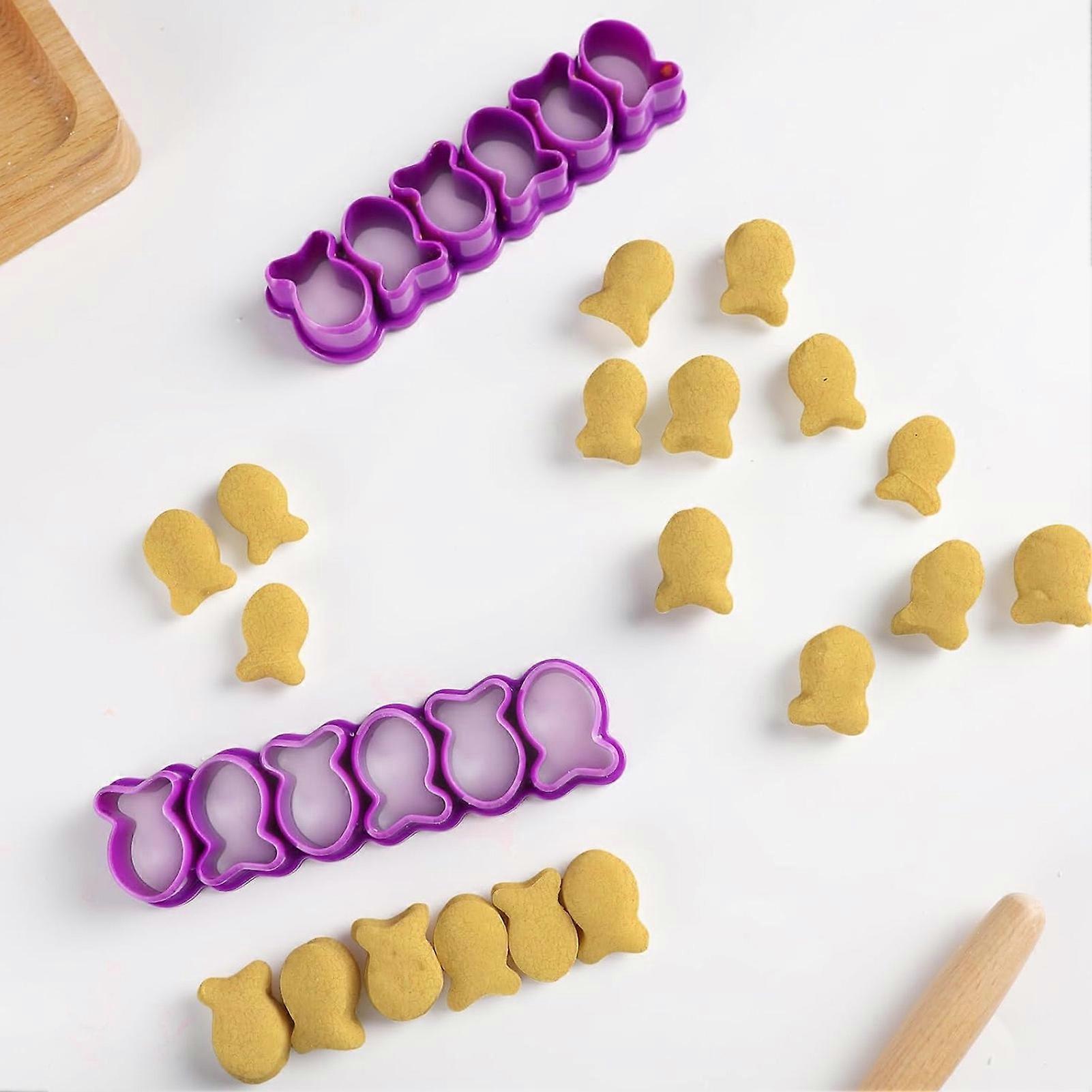 Goldfish Cracker Cutter Mini Plastic Reusable for Baking Cookie Tiny Fish Shaped Purple 
