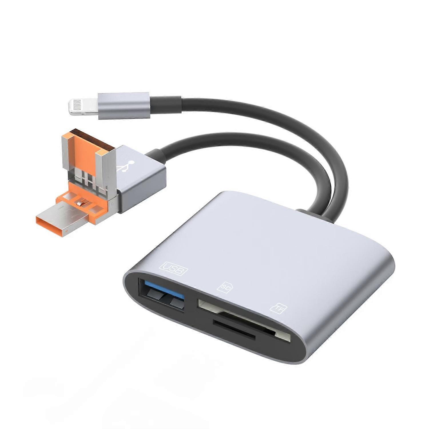 NK-3041TL Pro USB-C / Type-C, 8 Pin, USB to USB, TF / SD Card Multi-function Card Reader Adapter