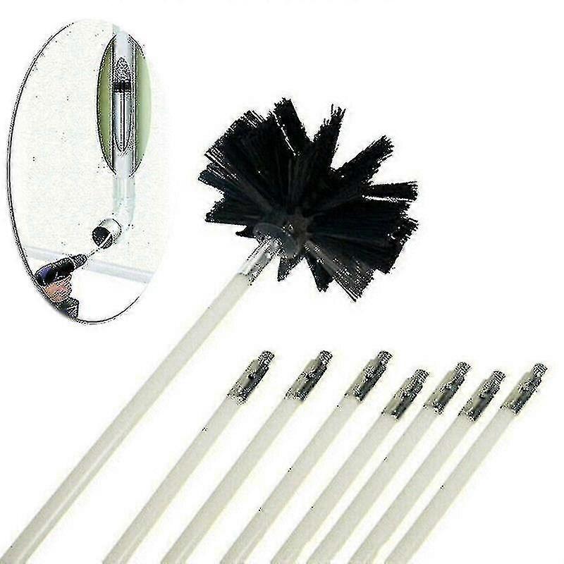 9-Piece Chimney Cleaning Kit with Drill-Powered Rods and Brushes