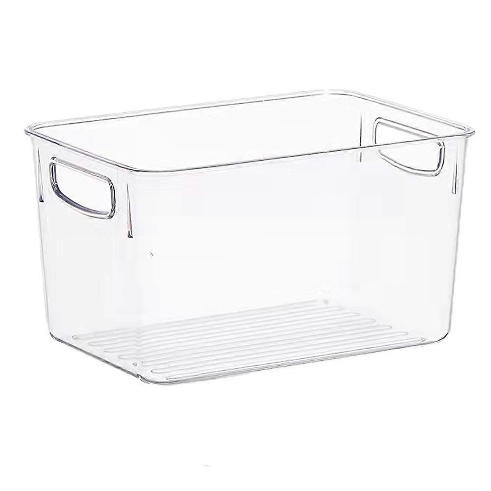 Plastic Bin Storage Organizer Basket Container with Handle for Home Office, Kitchen Cabinet