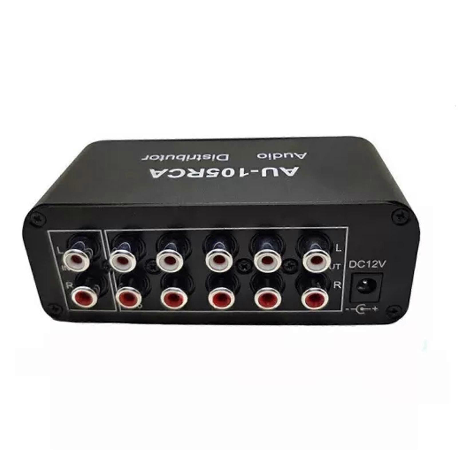 مقسم صوت RCA مع محول التحكم في مستوى الصوت 1 في 5 OUT ومحدد ستيريو Hi-Fi