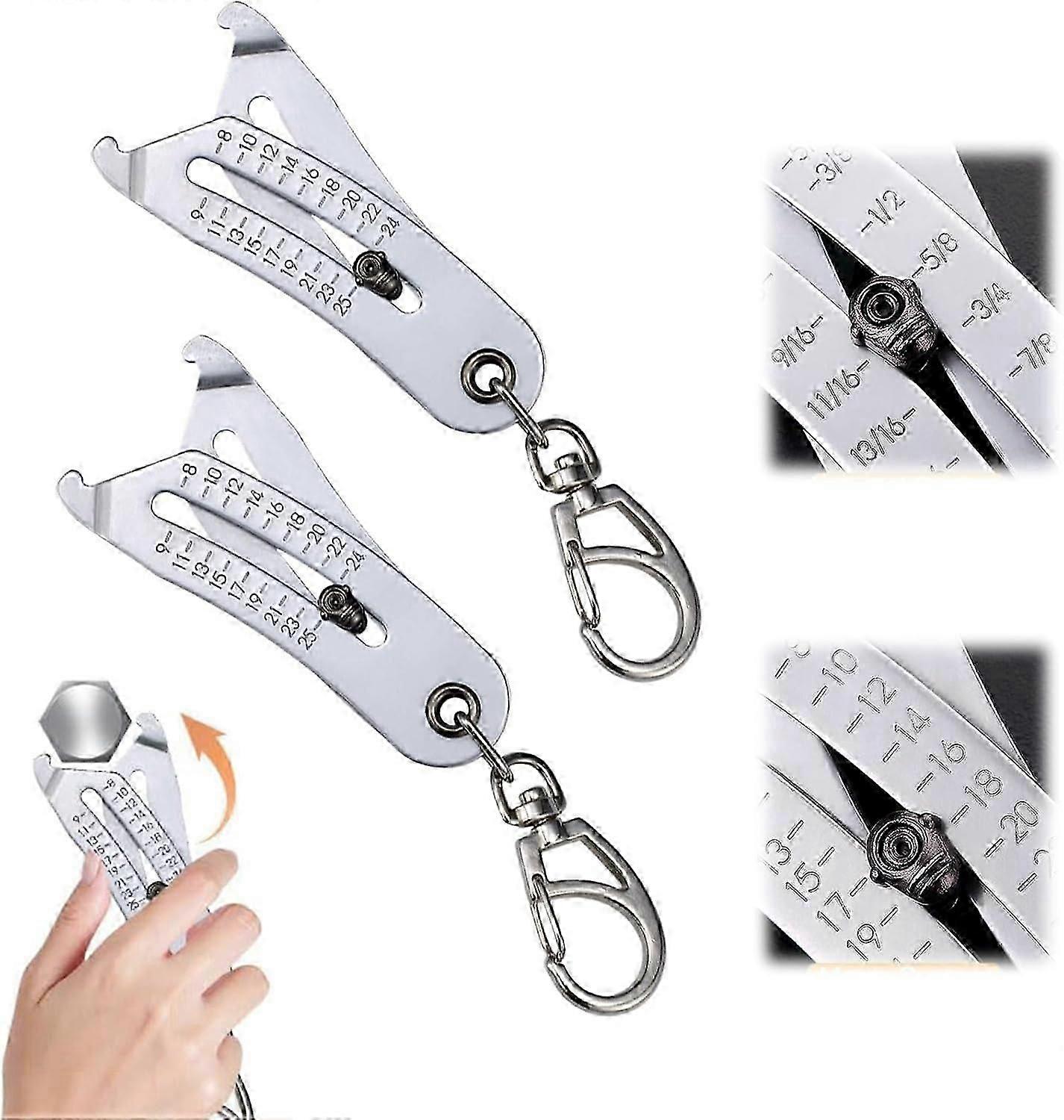 Portable Precise Thread Size Checker Keychain - Bolt Size Finder Keychain, Nut and Bolt Thread Gauge Identifier