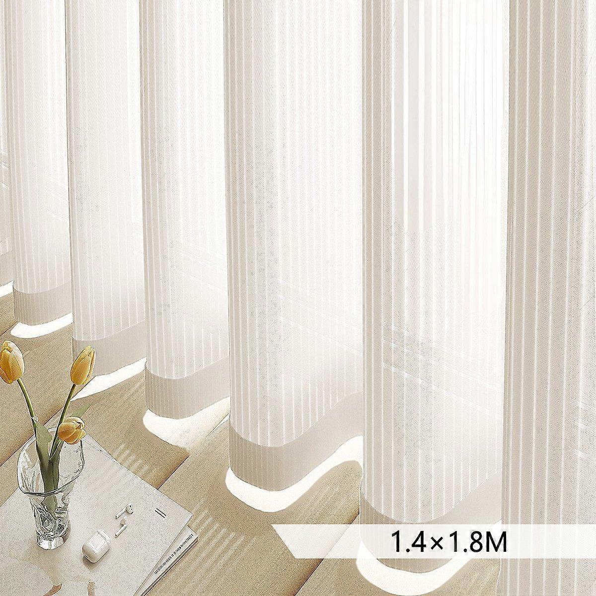 Perdea dungi verticale albe design clasic set de 2 perdele decor elegant și elegant