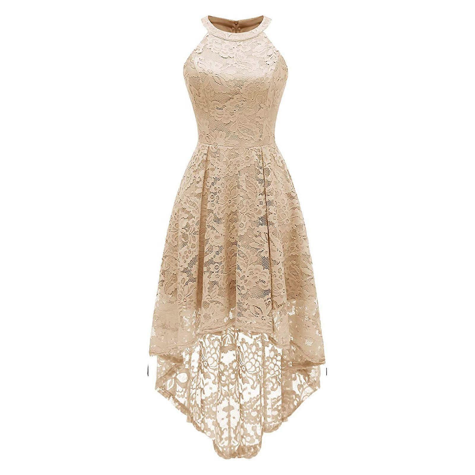 Bestseller-Jurk Avond Bruiloft Dame Vrouwen Kant Mouwloos Midi