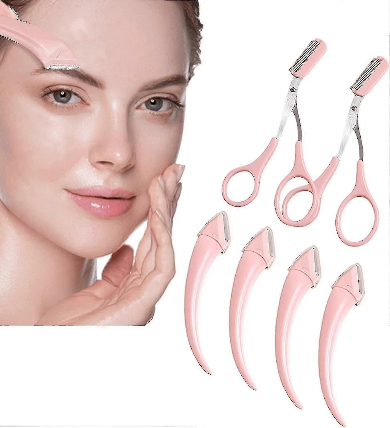 6pcs Eyebrow Trimmer Set Eyebrow Scissors With Comb