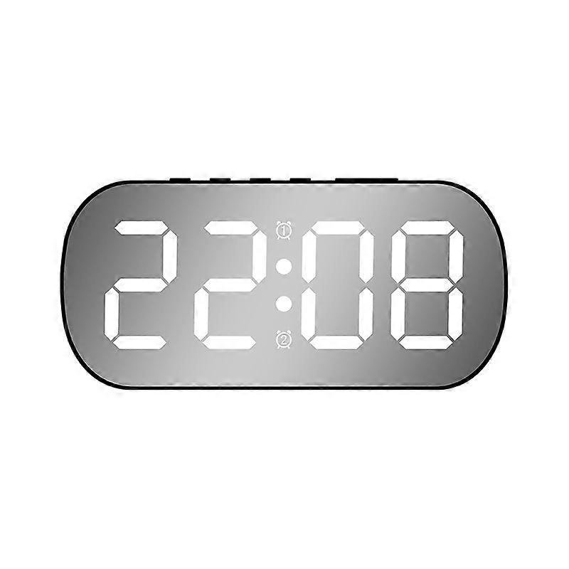 6637 LED Digital Display Temperature Electronic Clock Desktop Mirror Alarm Clock