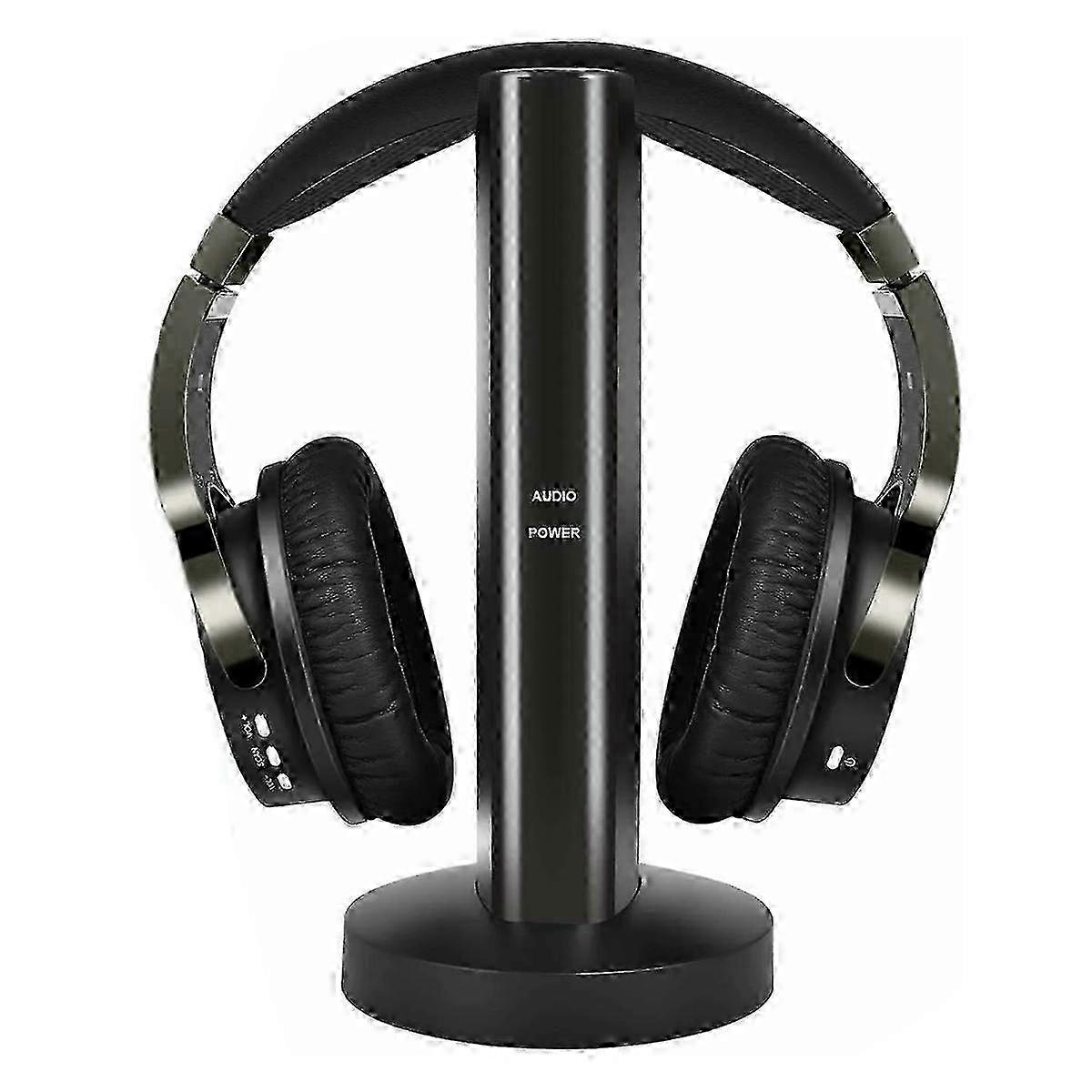 Wireless TV Headphones with 2.4G Digital RF Transmitter, Over-Ear Hi-Fi Wireless Headset with Rca/3.5mm/Optical Port, for Watching TV at Home