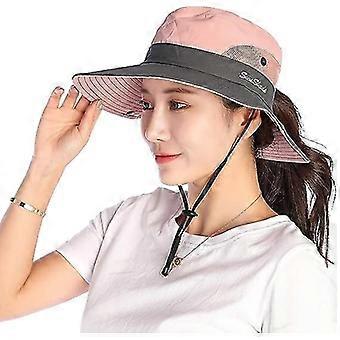 Sun Hats Wide Brim Bucket Mesh Boonie Beach Pesca Hat Proteção Uv Para Mulheres