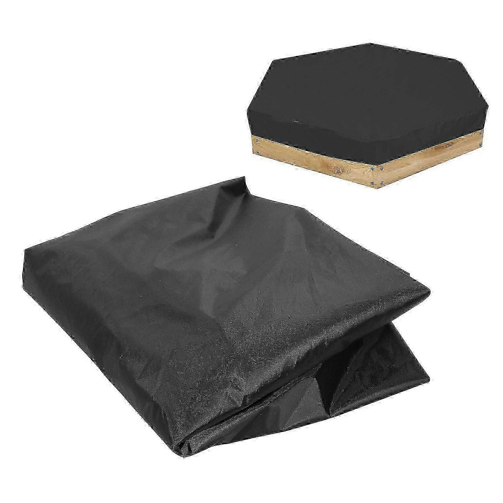 Sandbox Cover Hexagon Sandpit Sand Toys Cover Waterproof Pool Cover With Drawstring Black