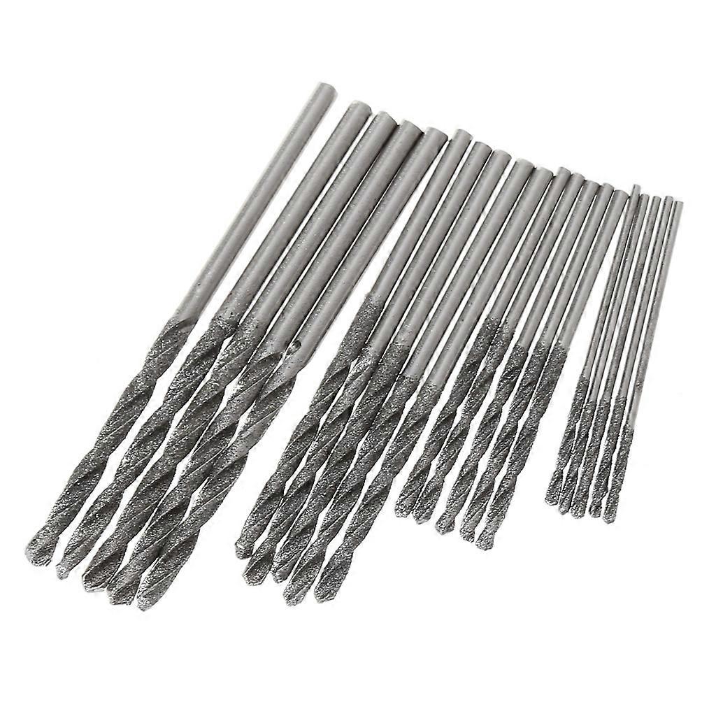 20Pcs 1mm 1.5mm 2mm 2.5mm Diamond Coated Twist Drill Bits Set For Glass Soft Met Other