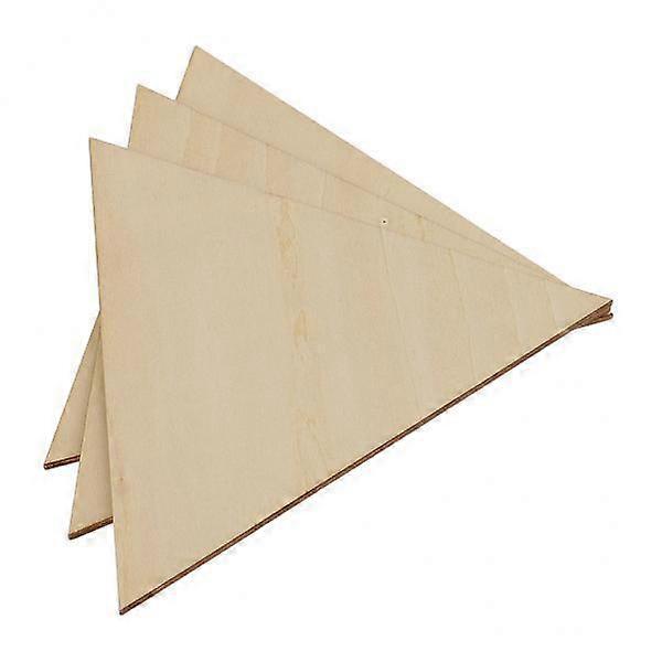 2x 1/9 Inch Thick Unfinished Blank Wooden Triangle Shaped Slices DIY