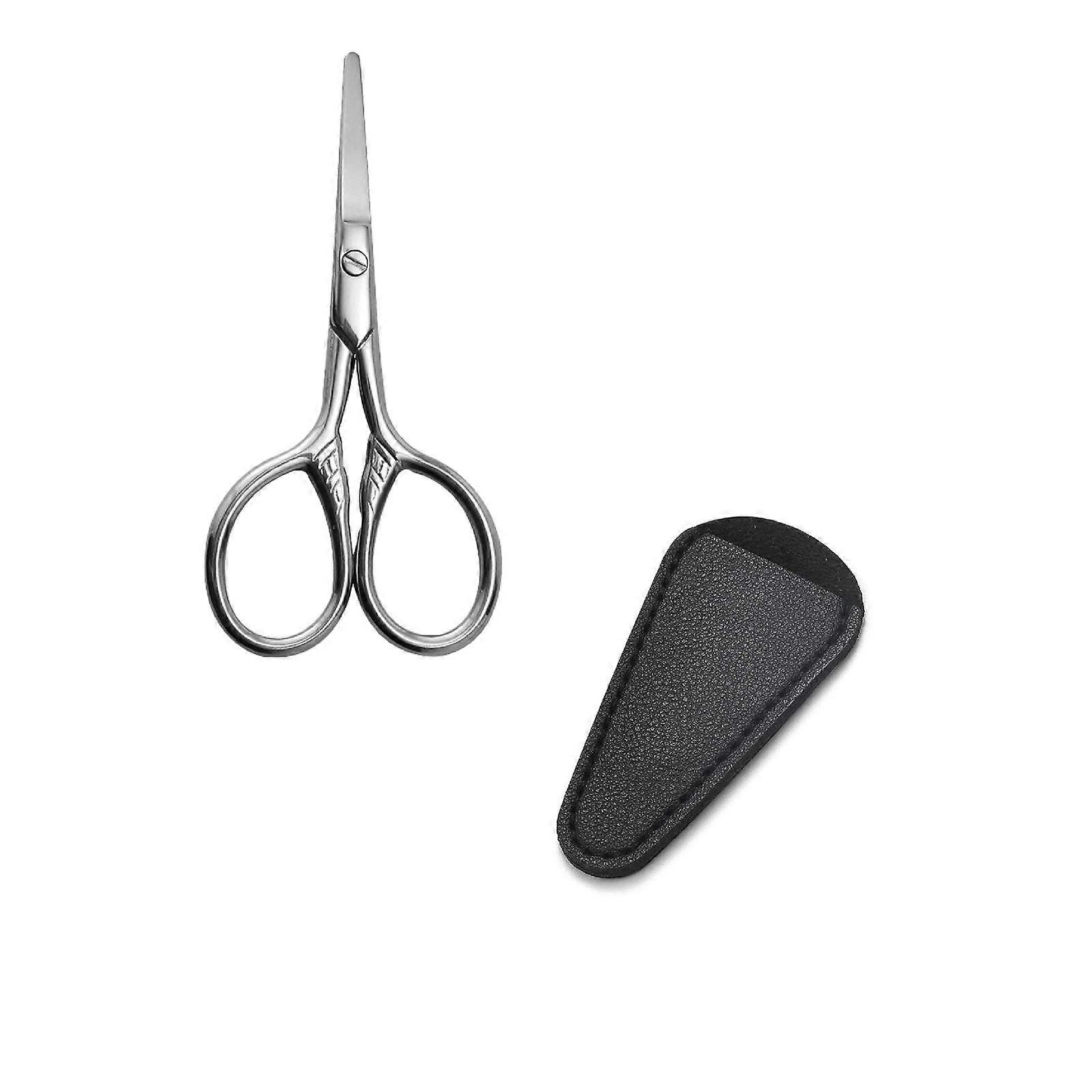 Multi Functional Beauty Scissors Set Round & Pointed Tip Scissors + Leather Case