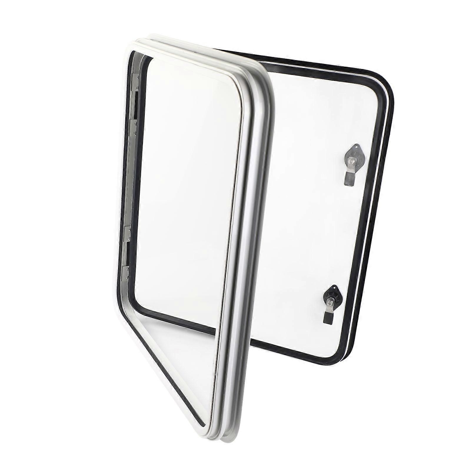 RV Baggage Door Heavy Duty Square Rounded Corners Storage Baggage Hatch Door with Flat Lock and Keys