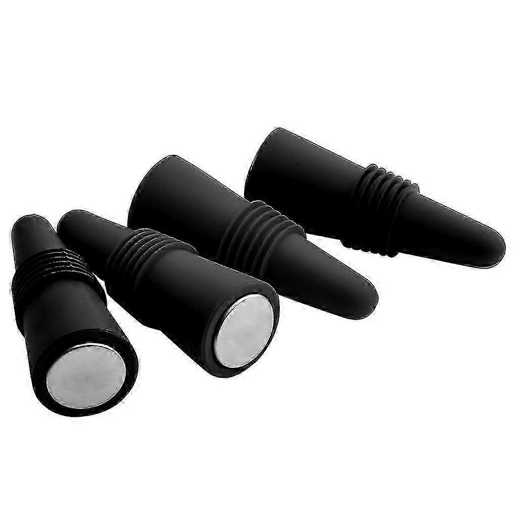 4pcs Reusable Silicone Wine Bottle Stoppers for Beverages