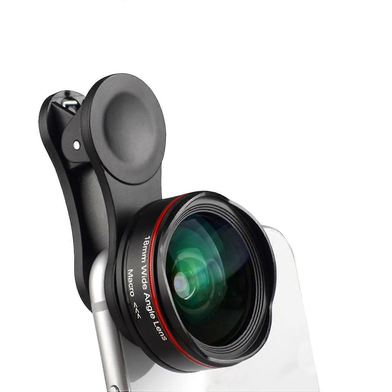 5K Ultra HD Smartphone Camera Lens 18mm 128 Wide-angle 15X Macro Phone Lens Distortionless with Uni