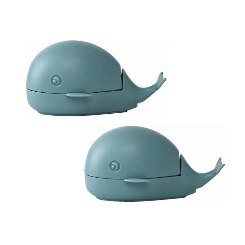 Small Whale Washing Brush Pack of 2, Portable Soft Hand Brush for Laundry, High-Quality Multifunctional Cleaning Tool, Blue