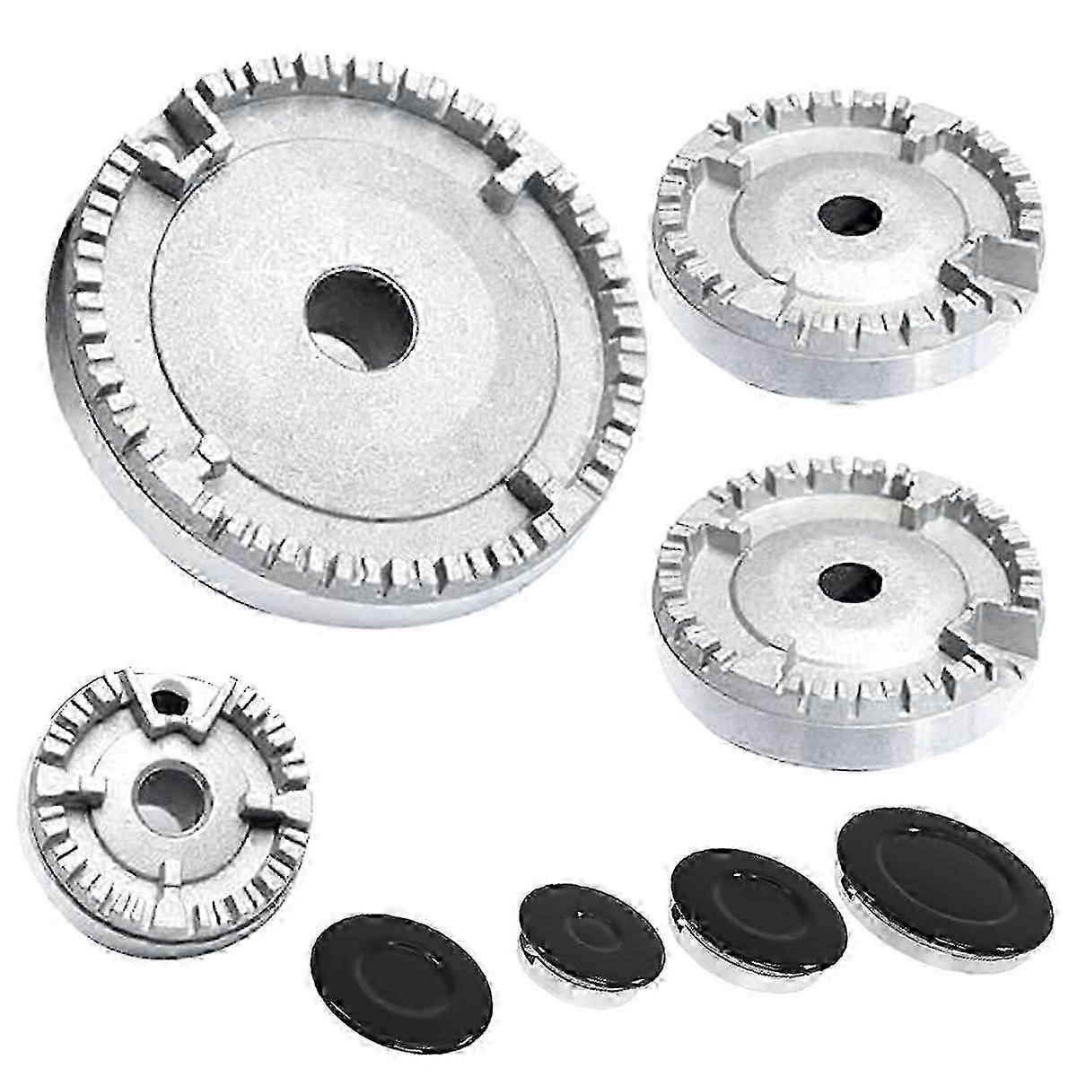 Cooker Hat Set Stove Lid, Oven Gas Hob Burner Crown Flame Cap, Enhanced Flame Cap Designed for Use with Gas Burners