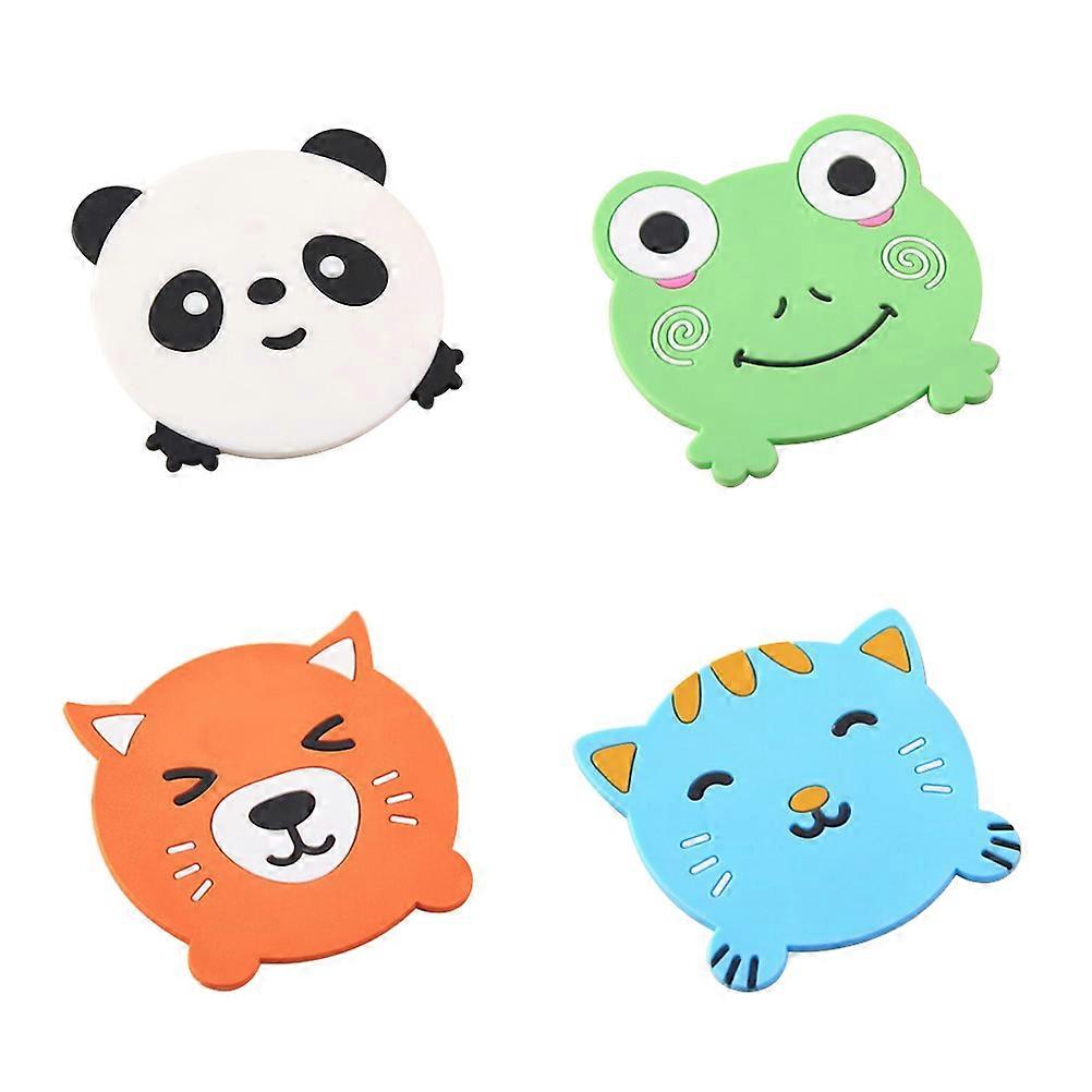 Heat Resistant Coasters, Cartoon Animal Pattern, Functional Silicone Mats