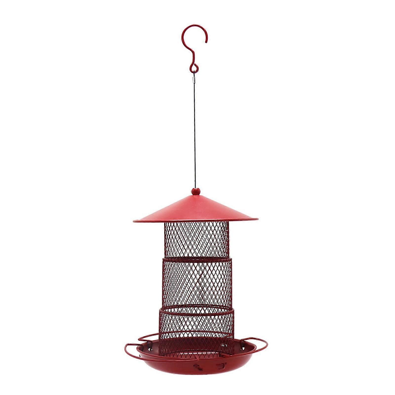 Weatherproof Triple Layer Squirrel Proof Hanging Bird Feeder for Outdoor Garden Bird Watching, Durable Metal Construction