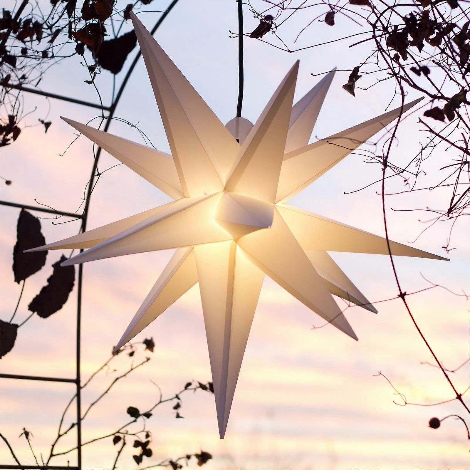 Outdoor Star Advent Star White – 55 cm Poettia, Folding Star – HighQuality Workmanship, Replaceable Light Bulb 15 Watt