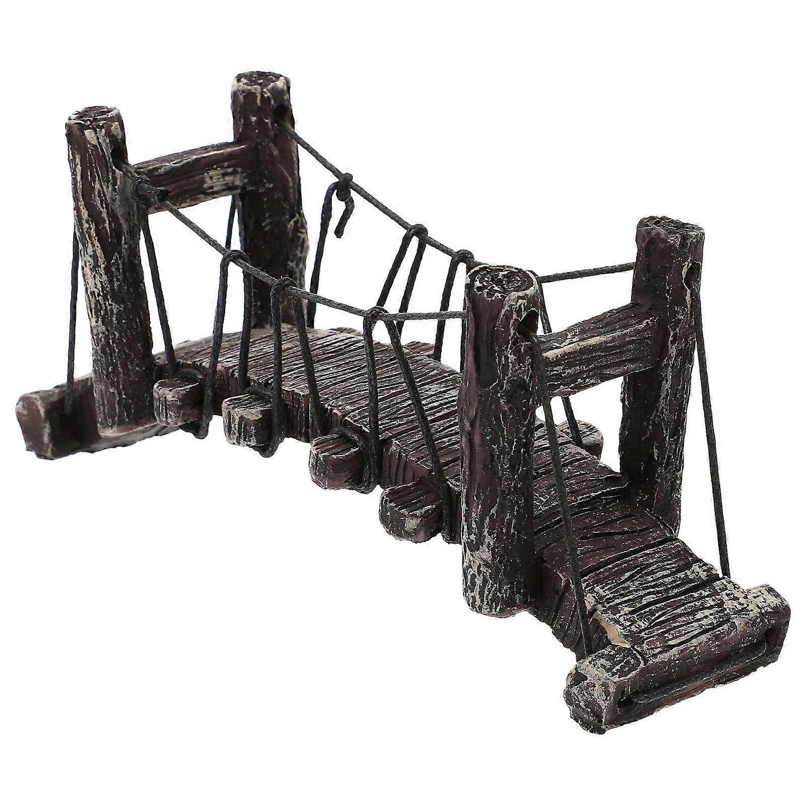 Aquarium Decor, Resin Rope Bridge Providing Natural Appeal and Durability