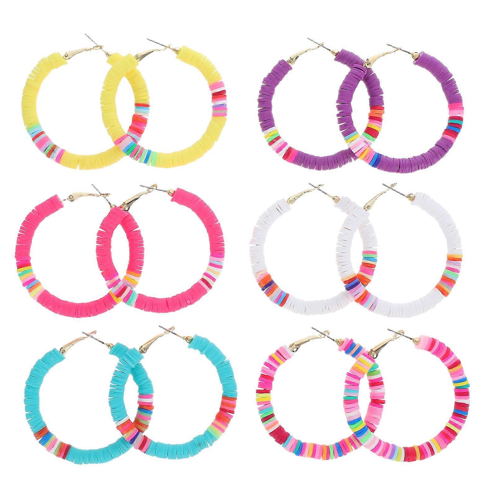 Chic Polymer Clay Open Hoop Earrings Designed for Eye-Catching Appeal